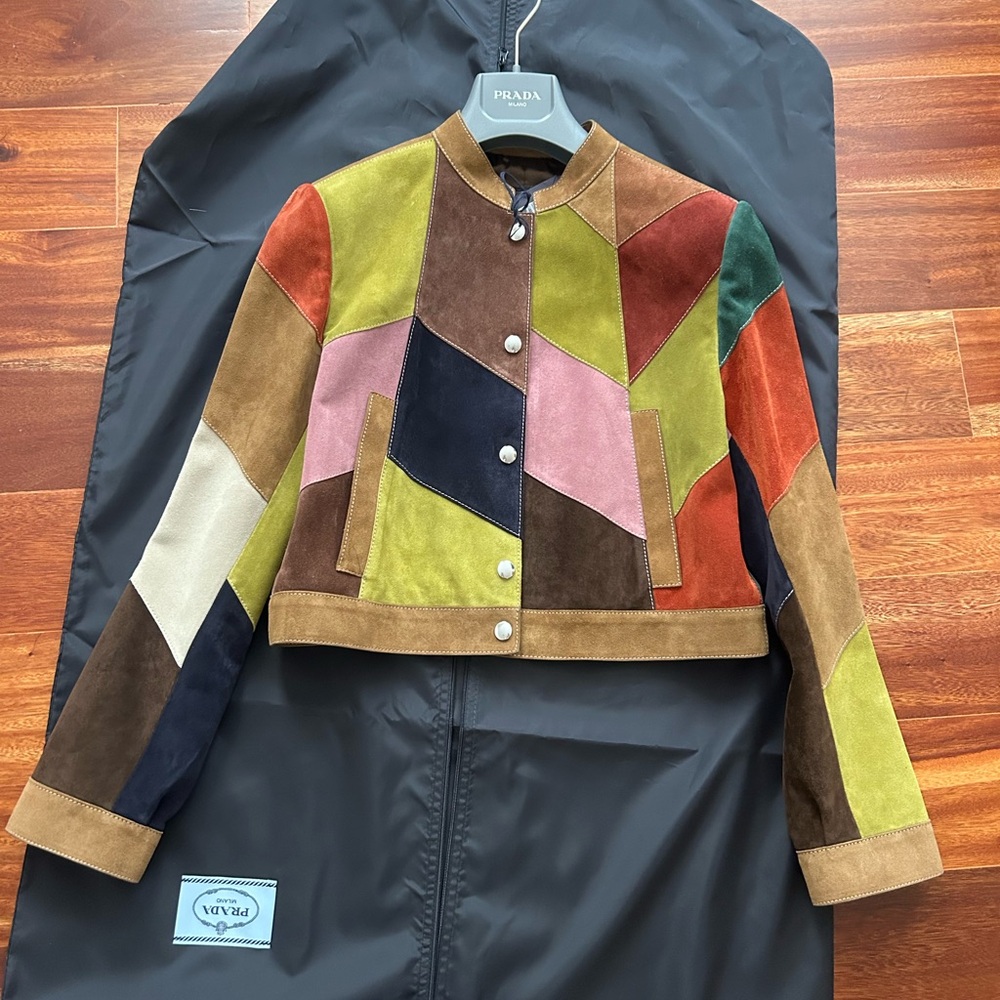 PRADA suede patchwork jacket 🤎